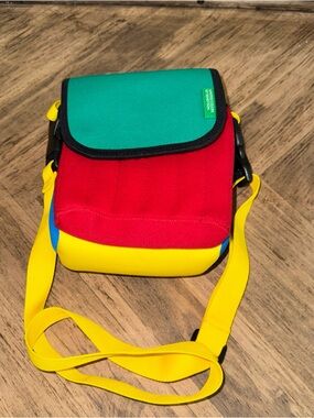 United Colors Of Benetton Teal, Red & Yellow Colorblock Crossbody